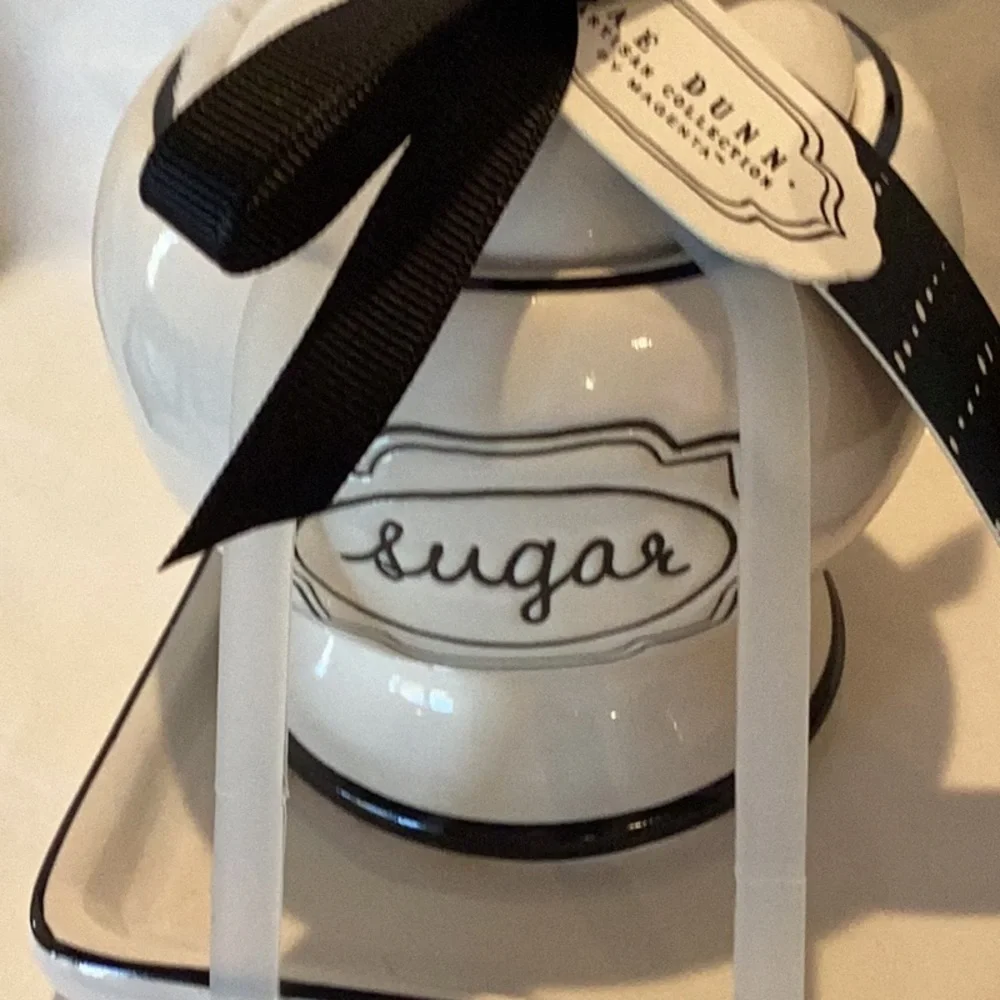 Rae Dunn script cream & sugar set